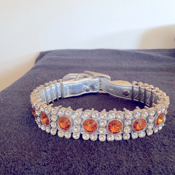 NWT Choke couture dog collar one of a kind 28 inch with Citrine stones brand new - Picture 1 of 6
